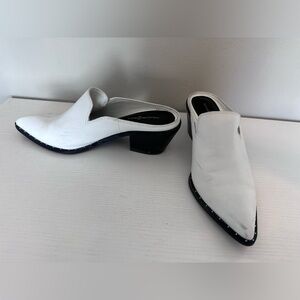 White Treasure and Bond pointed toe mules